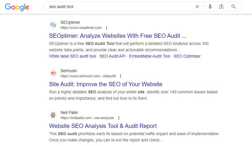 ferramenta de auditoria seo serp